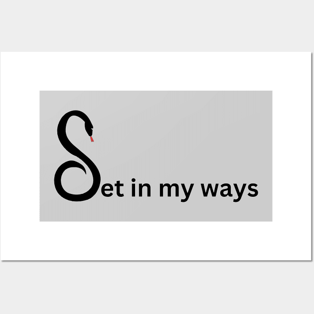 Set in my ways pun and double meaning with dark snake (MD23GM008c) Wall Art by Maikell Designs